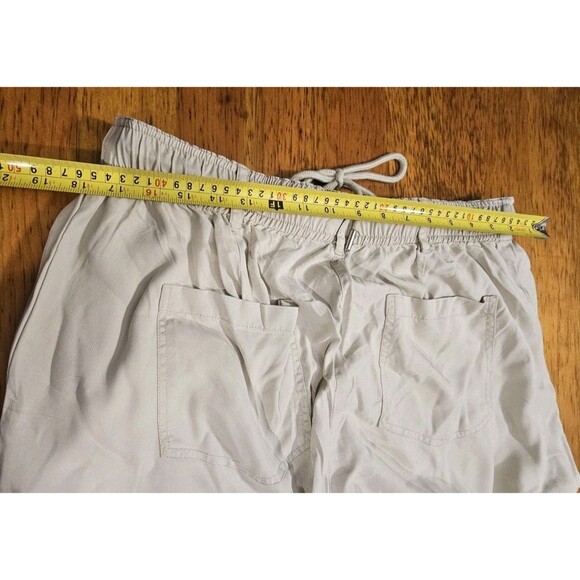 Quince Pants Cargo Women Vintage Wash Tencel Drawstring Shale Large - Picture 4 of 12